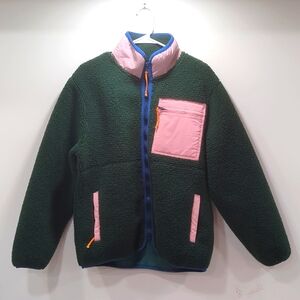 Golf forest green and pink Sherpa jacket